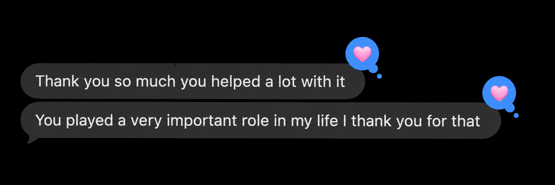 Text message from Robert thanking Coach Que for helping and playing an important role in his life.
